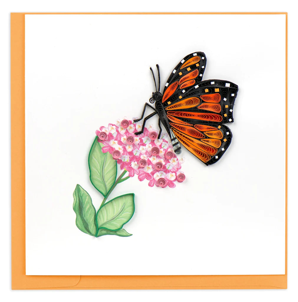 Monarch + Milkweed Quilling Card