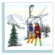 Load image into Gallery viewer, Ski Lift Quilling Card
