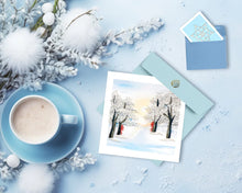 Load image into Gallery viewer, Snow Covered Trees Quilling Card

