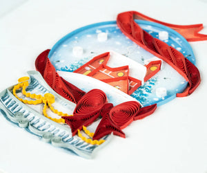 Snow Globe Christmas Quilling Card