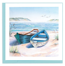 Load image into Gallery viewer, Two Boats on the Shore Quilling Card
