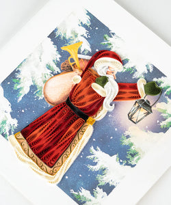 Vintage Santa Quilling Card