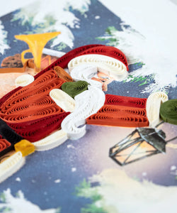 Vintage Santa Quilling Card