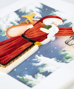Vintage Santa Quilling Card