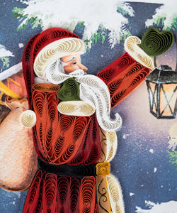 Vintage Santa Quilling Card