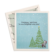 Load image into Gallery viewer, Winnie The Pooh Holiday Biodegradable Dish Cloths Set of 2 - Brighter With You
