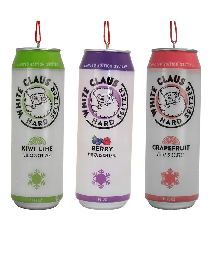White Claus Hard Seltzer Ornaments