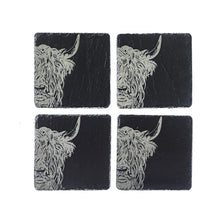 Load image into Gallery viewer, Highland Cow Slate Coasters
