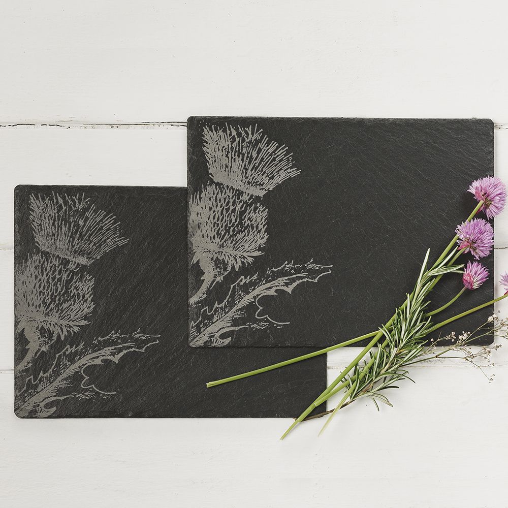 Thistle Slate Placemats, Set of 2