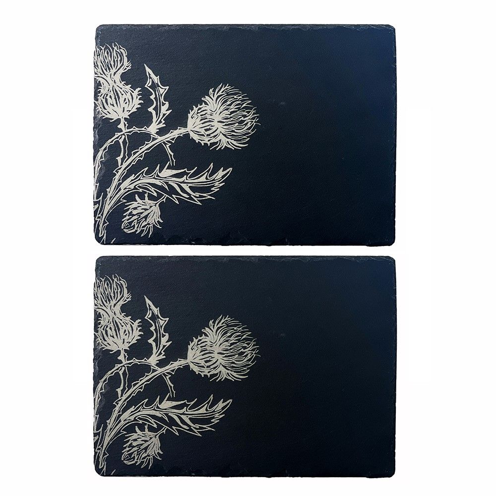 Thistle Trio Slate Placemats, Set of 2