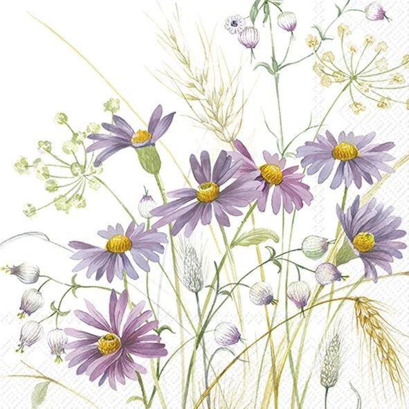 Lilac Aster Lunch Napkin