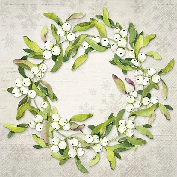 Mistletoe Wreath Lunch Napkin