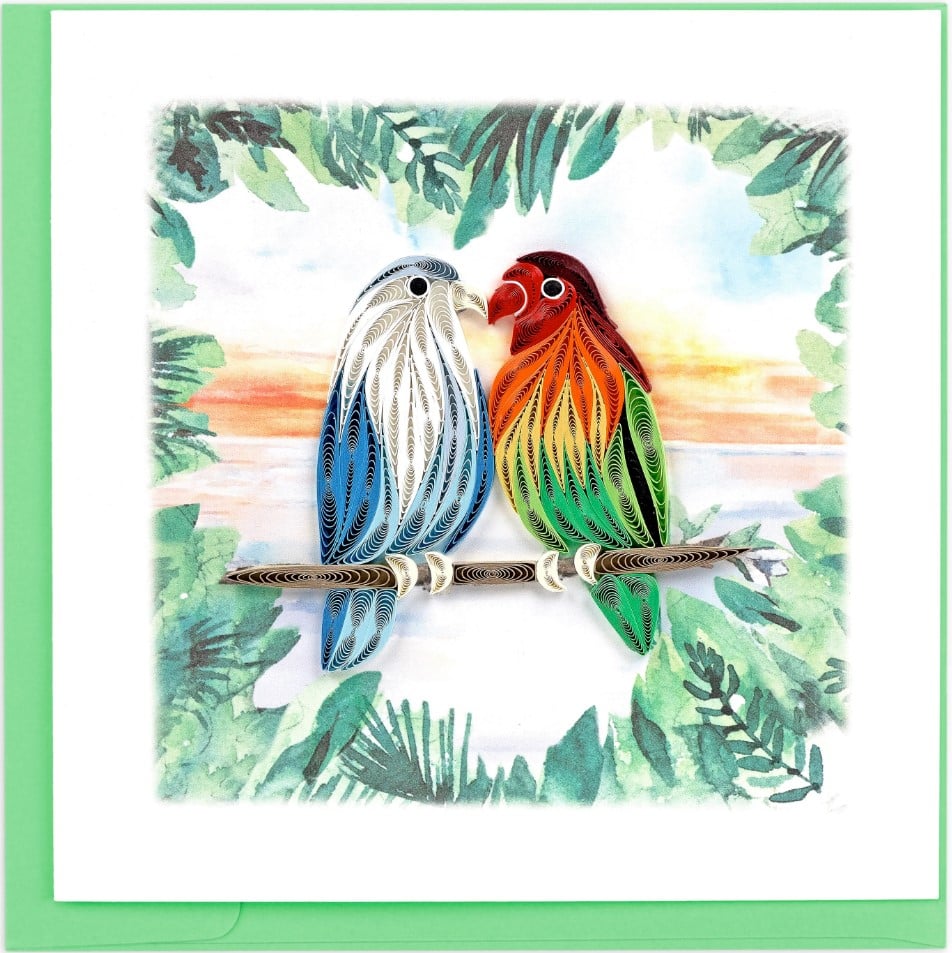 Pair of Lovebirds Quilling Card