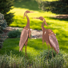 Load image into Gallery viewer, Copper Crane Garden Statues
