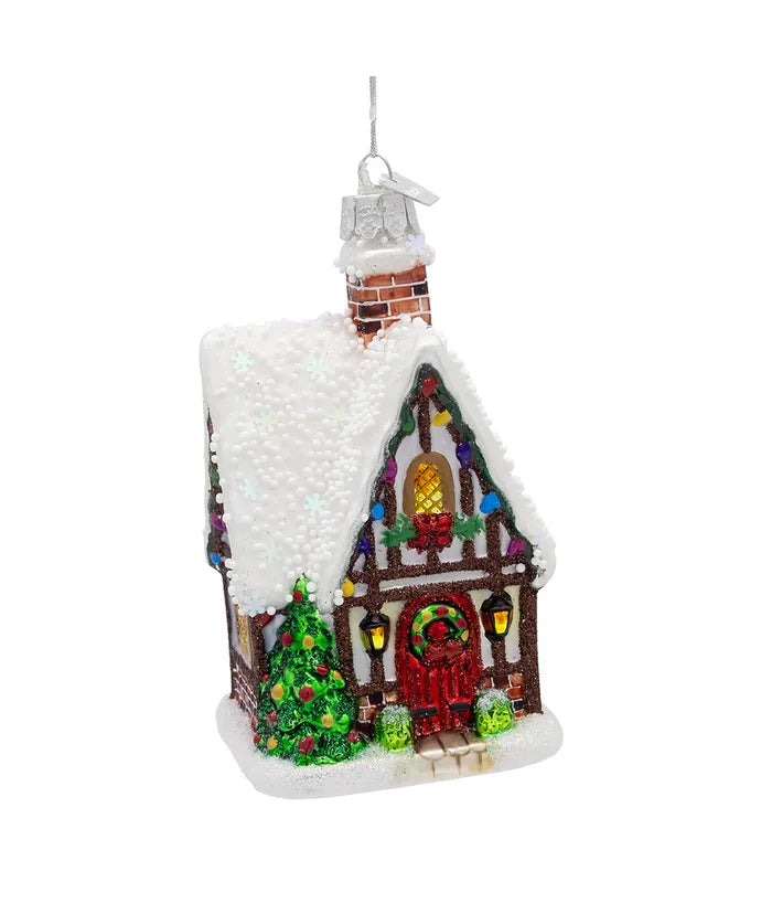 Glass Tudor House Ornament