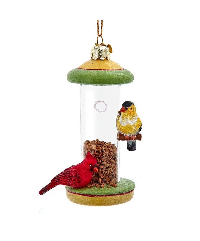 Glass Bird Feeder Ornament