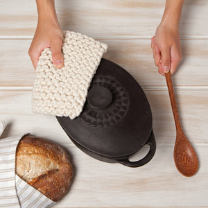Heirloom Knit Pot Holder-Natural