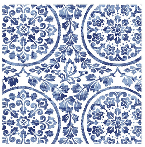 Blue Medallion Cocktail Napkin