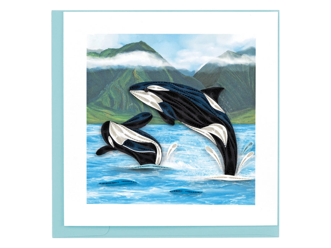 Orca Whales Blank Quilling Card