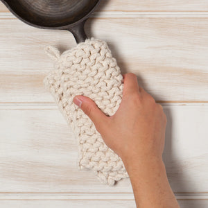Heirloom Knit Pot Holder-Natural