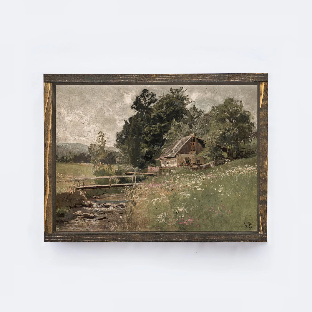 Vintage Landscape Inspired Art, 12 x 9