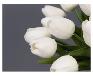 White Real Touch Tulip