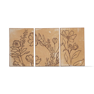 Wildflower Triptych Wall Art, Set of 3