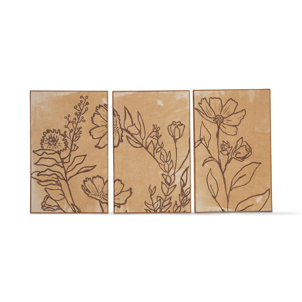 Wildflower Triptych Wall Art, Set of 3