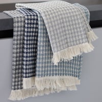 Load image into Gallery viewer, Jumbo Waffle Fringe Tea Towel Navy
