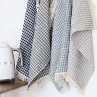 Load image into Gallery viewer, Jumbo Waffle Fringe Tea Towel Navy
