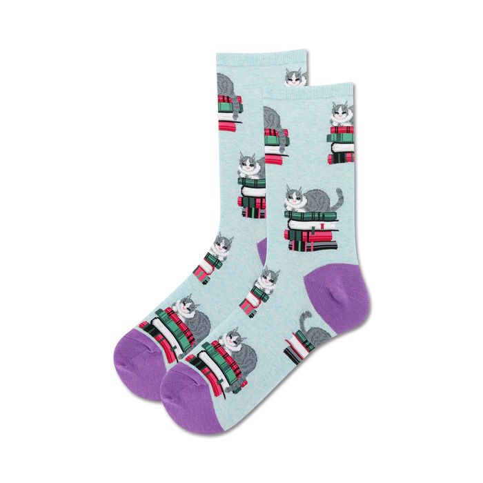 Book Cat Crew Ladies Socks