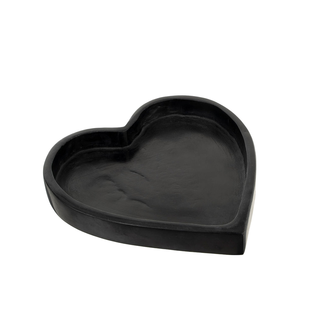 Black Stone Heart Dish