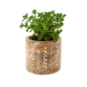 Wildflower Wooden Pot