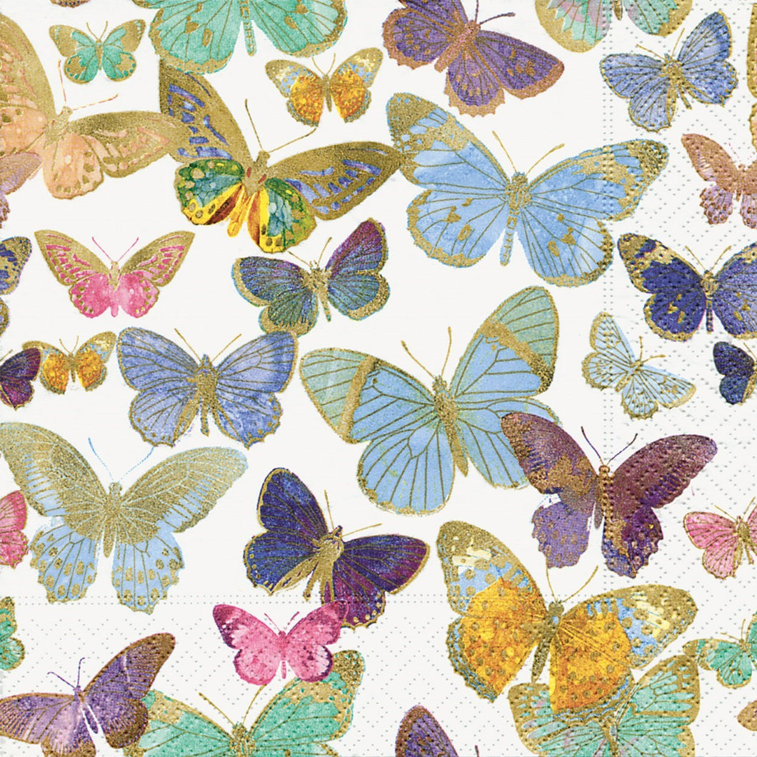 Golden Butterflies Cocktail Napkin