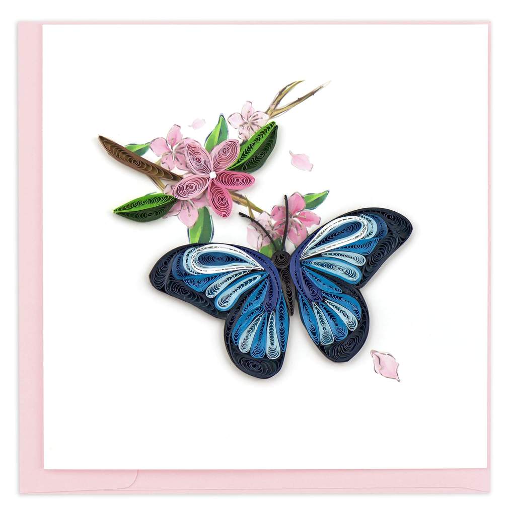 Blue Butterfly Quilling Card