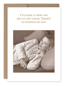 Bed to Couch Birthday Card