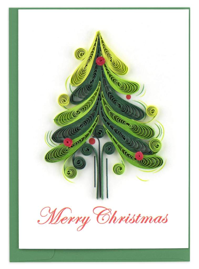 Christmas Tree Quilling Enclosure Card
