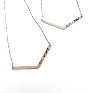 Best Bitches Bar Necklace by Glass House Goods