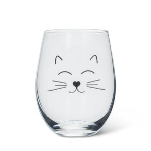 Fancy Face Stemless Wine Glass