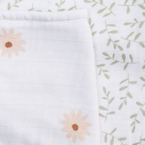 Lulujo 2PK Bandana Bibs - Daisy & Greenery