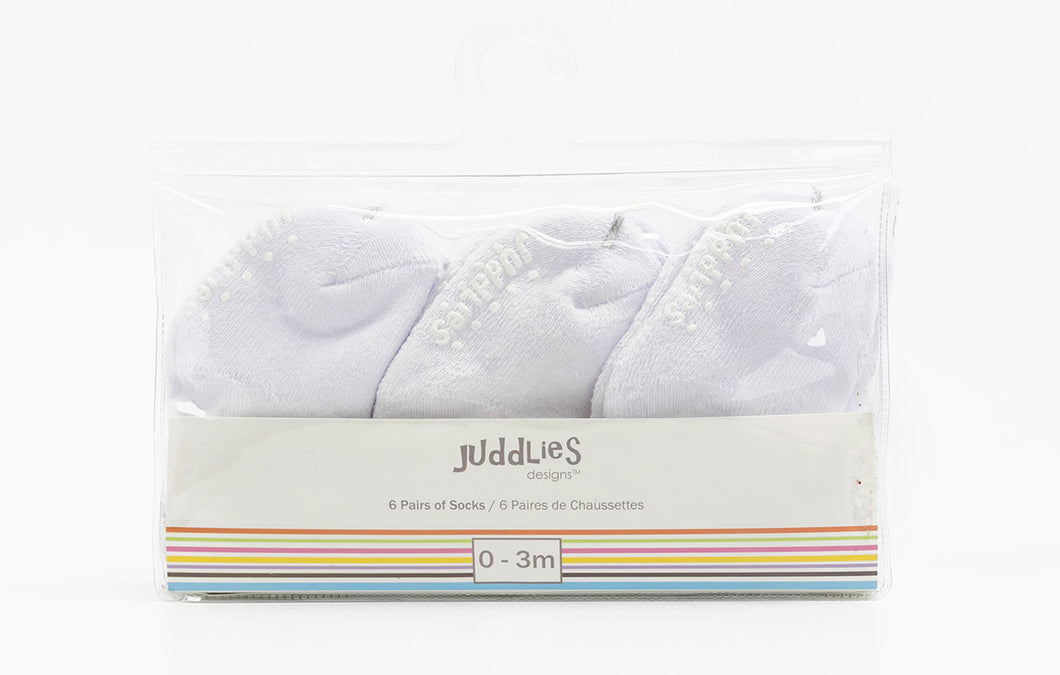 Juddlies Infant Socks, 6 Pack