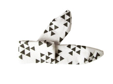 Load image into Gallery viewer, Baby Wisp - Top Knot Headband White w/ Black Geometric
