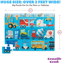 Load image into Gallery viewer, Crocodile Creek Vehicles Floor Puzzle
