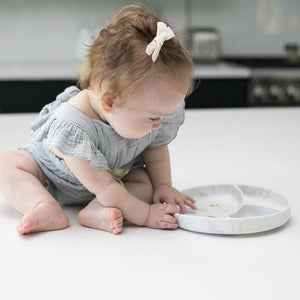 Marble Suction Wonder Plate by Bella Tunno