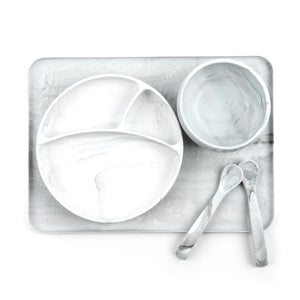Marble Suction Wonder Plate by Bella Tunno