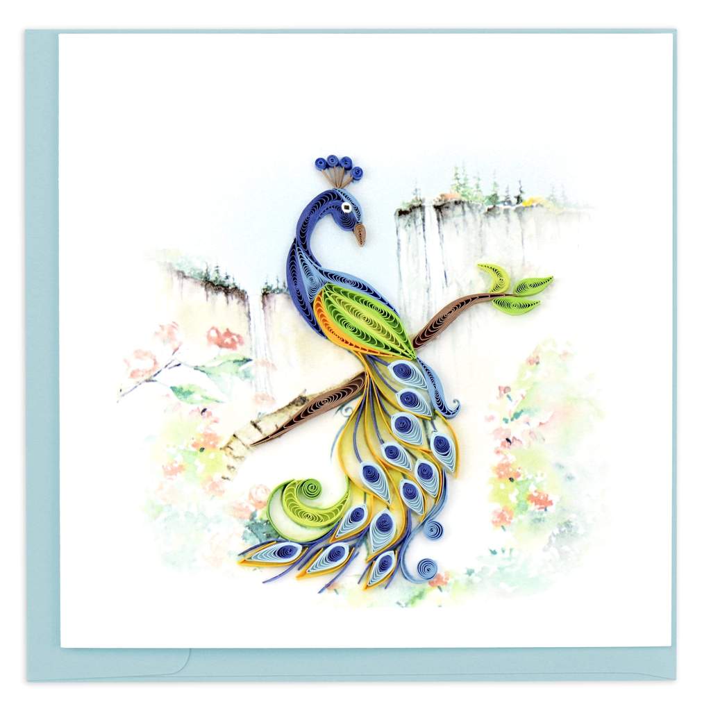 Posing Peacock Quilling Card