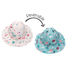 Load image into Gallery viewer, Kids UPF50+ Patterned Sun Hat - Pink Zoo
