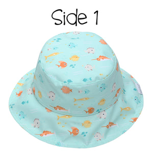 Kids UPF50+ Patterned Sun Hat - Fish/Jellyfish