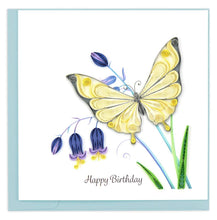 Load image into Gallery viewer, Butterfly &amp; Bluebells Birthday Quilling Card
