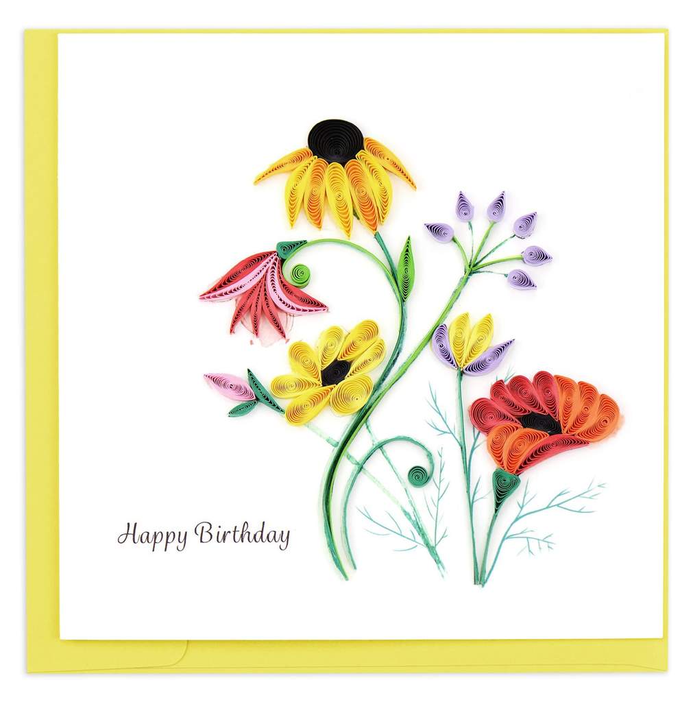 Wildflower Birthday Blooms Quilling Card